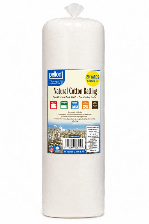 Pellon® Natural Cotton Batting With Scrim 90" x 20 Yard Roll - Choice FabricsDSFGNG9020