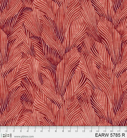 Earth Tones Red Leaf Cotton 108" Wideback Fabric per yard - Choice FabricsEARW-5785-R