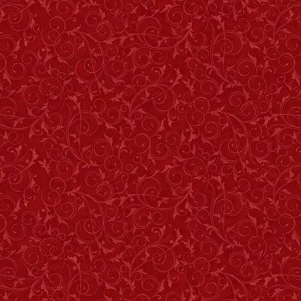 Swirls and Twirls Ruby Red Cotton 108" Wideback Fabric per yard - Choice FabricsBQI-4221-88