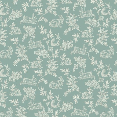Aqua Candlelight & Romance Toile Cotton 118" Wideback Fabric Per Yard - Choice FabricsHEG-2309-11