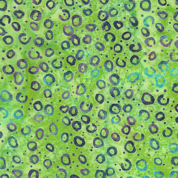 Essence Round and Round-Green Lemongrass Batik 44"/45" Fabric Per Yard - Choice Fabrics122441630