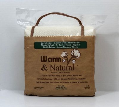 Warm & Natural Needled Cotton Batting - Twin (72" x 90") - Choice Fabrics1283A