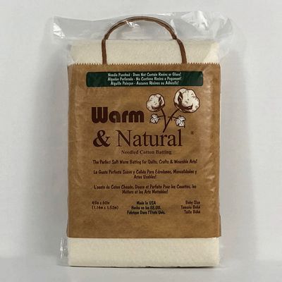 Warm & Natural Needled Cotton Batting - Baby (45" x 60") - Choice Fabrics1286A