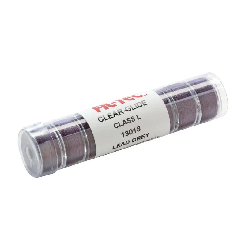 13018 Lead Grey Prewound Clear - Glide Bobbin Tube - Style L - Choice FabricsCGL-13018