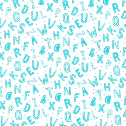 Comfy Flannel - Alphabet - Choice Fabrics15498-Turq