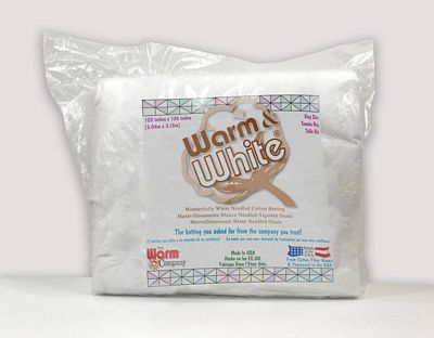 Warm & White Needled Cotton Batting - King (120" x 124") - Choice Fabrics1617A