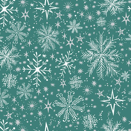 Snow Frost Teal Cotton 44"/45" Fabric Per Yard - Choice Fabrics16727P-85