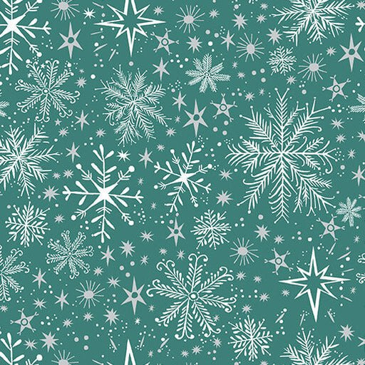 Snow Frost Teal Cotton 44"/45" Fabric Per Yard - Choice Fabrics16727P-85
