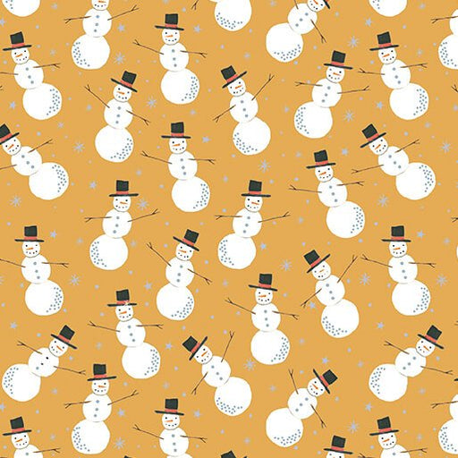 Merry Snowman Gold Cotton 44"/45" Fabric Per Yard - Choice Fabrics16730P-33