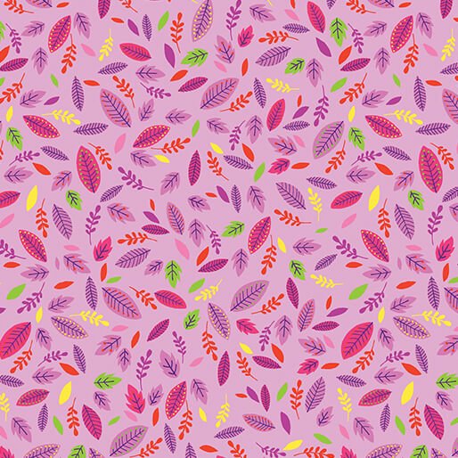 Scattered Leaves Cheeto's World Pink Cotton 44"/45" Fabric Per Yard - Choice Fabrics17202-20