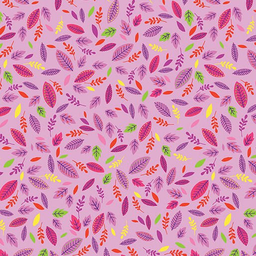 Scattered Leaves Cheeto's World Pink Cotton 44"/45" Fabric Per Yard - Choice Fabrics17202-20