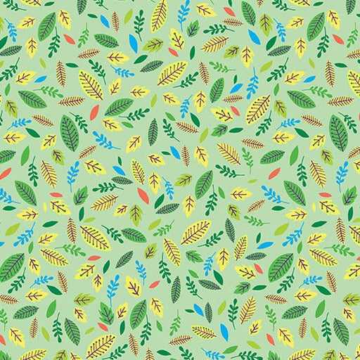 Scattered Leaves Green Cheeto's World Cotton 44"/45" Fabric Per Yard - Choice Fabrics17202-40