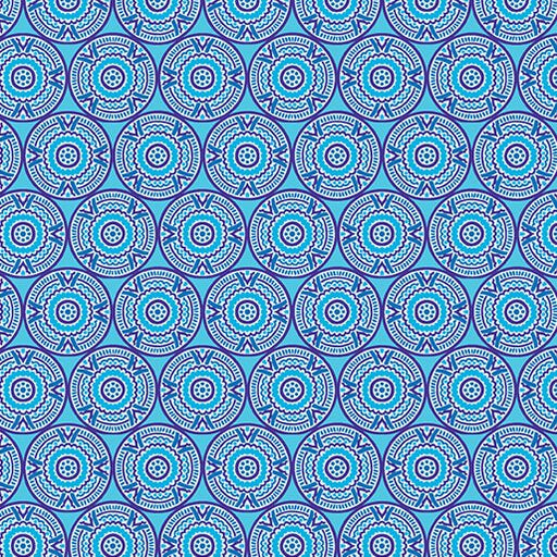 Medallions Blue Cheeto's World Cotton 44"/45" Fabric Per Yard - Choice Fabrics17204-50