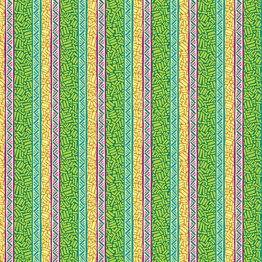 Ziggy Stripe Green Cheeto's World Cotton 44"/45" Fabric Per Yard - Choice Fabrics17205-40