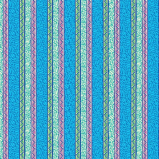 Ziggy Stripe Blue Cheeto's World Cotton 44"/45" Fabric Per Yard - Choice Fabrics17205-50