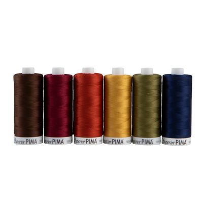 Superior PIMA Cotton Thread 6-Spool Collection - Darks