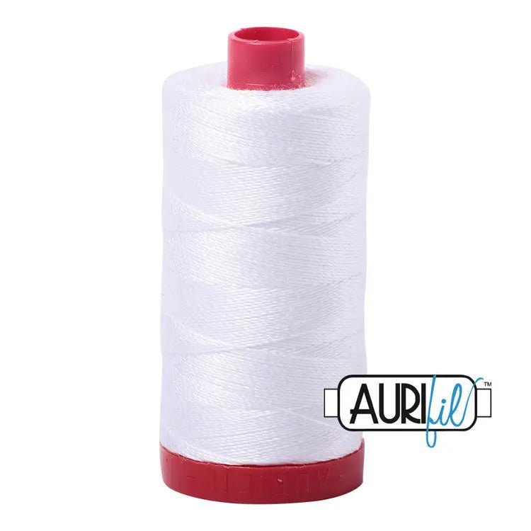 2024 White Aurifil Cotton 12 WT Large Spool - Choice FabricsMK12SP-2024