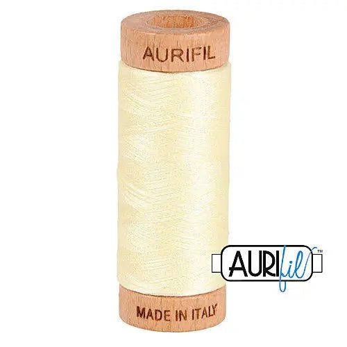 2110 Light Lemon Aurifil Cotton 80wt Spool - Choice FabricsMK80SP280-2110