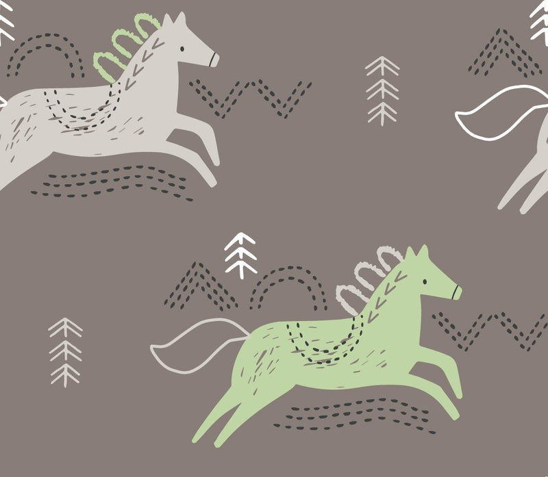 Camelot Flannels - 21180504B - Jumping Horses - Choice Fabrics21180504B