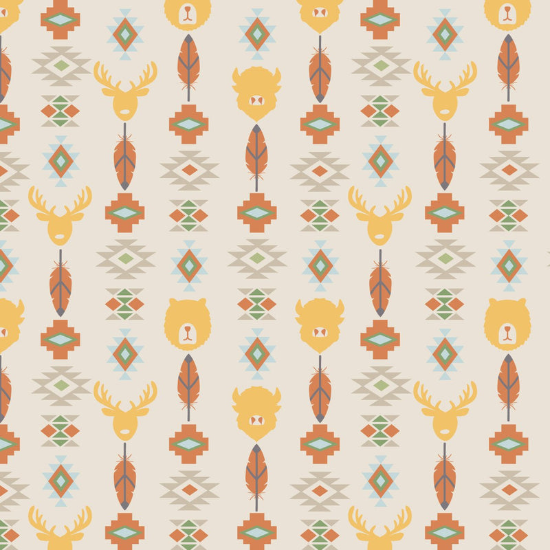 Camelot Flannels - 21240601B - 02 - Wildlife Totem - Choice Fabrics21240601B-02