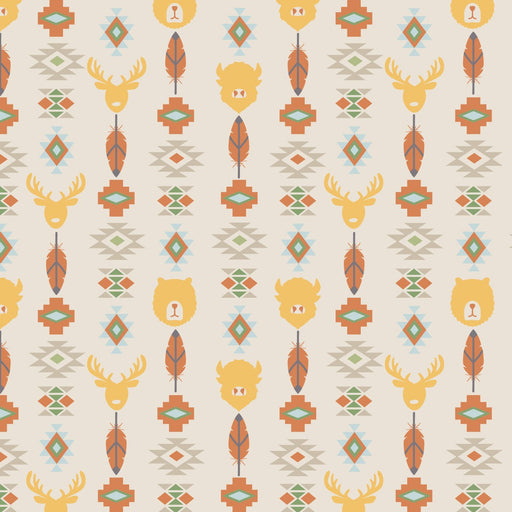 Camelot Flannels - 21240601B - 02 - Wildlife Totem - Choice Fabrics21240601B-02