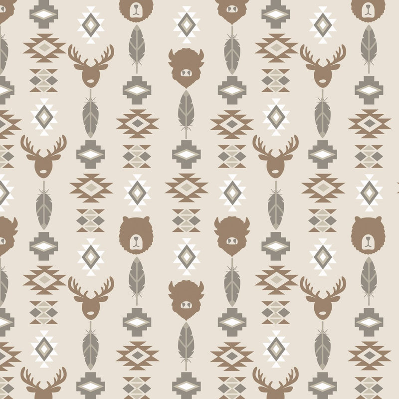 Camelot Flannels - 21240601B - 04 - Wildlife Totem - Choice Fabrics21240601B-04