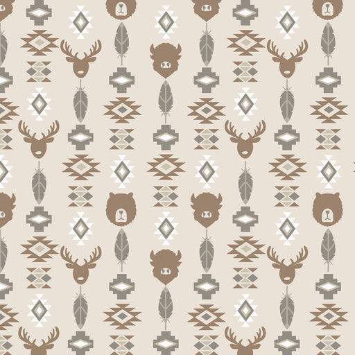 Camelot Flannels - 21240601B - 04 - Wildlife Totem - Choice Fabrics21240601B-04