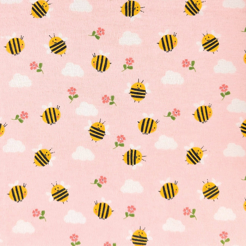 Camelot Flannels - 21251501B - 01 - Bumble Bees - Choice Fabrics21251501B-01
