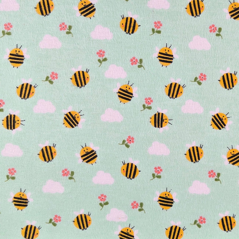 Camelot Flannels - 21251501B - 02 - Bumble Bees - Choice Fabrics21251501B-02