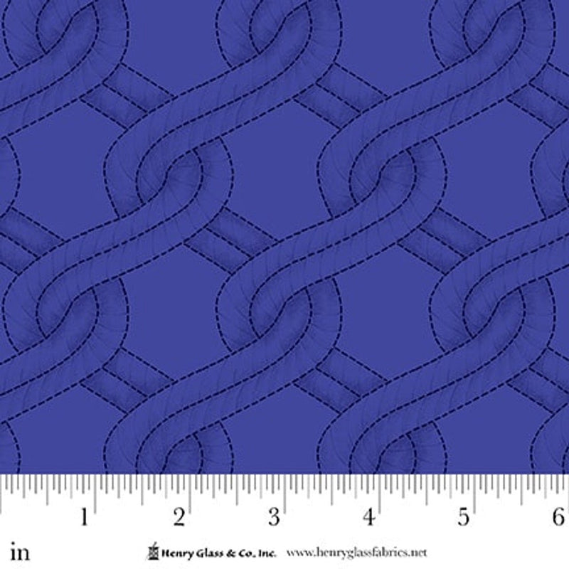 Royal Blue Twisted Rope Stitched Braid Cotton Wideback Fabric Per Yard - Choice Fabrics2155-77