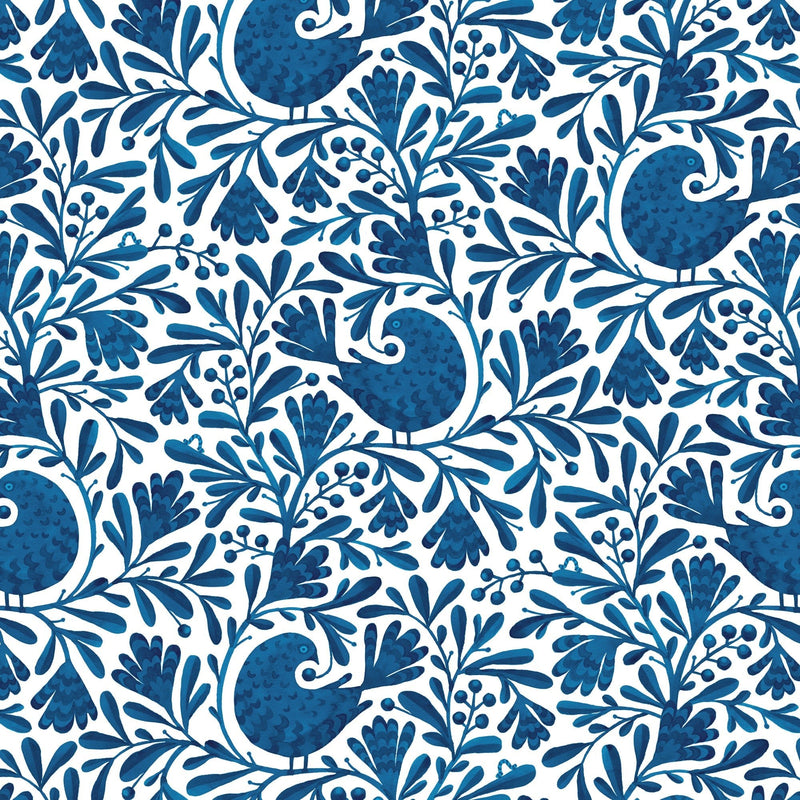 Navy Isla Birds and Branches Cotton 44/45 Fabric Per Yard - Choice Fabrics228465