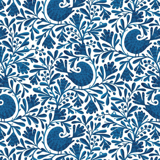 Navy Isla Birds and Branches Cotton 44/45 Fabric Per Yard - Choice Fabrics228465