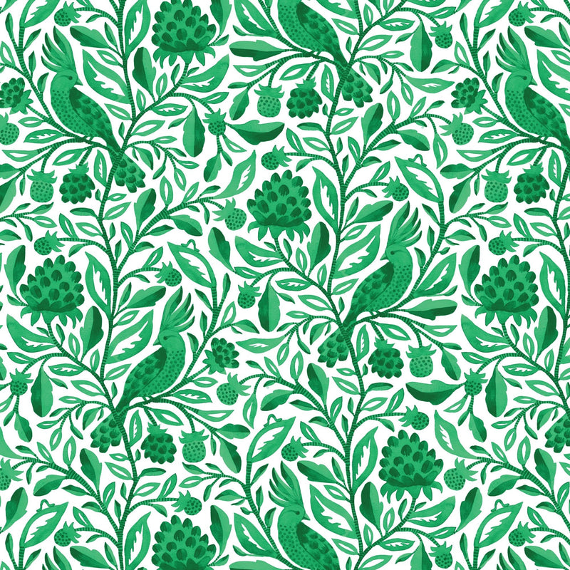 Green Esmralda Birds and Branches Cotton 44/45 Fabric Per Yard - Choice Fabrics228467