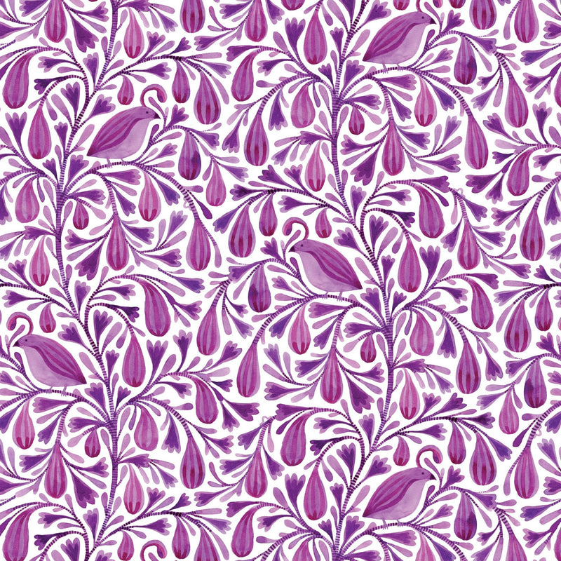 Dark Magenta Prince Birds and Branches Cotton 44/45 Fabric Per Yard - Choice Fabrics228472