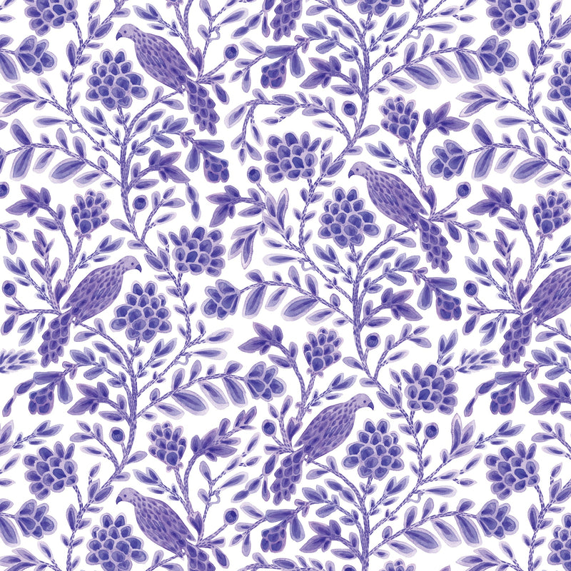 Purple Yolanda Birds and Branches Cotton 44/45 Fabric Per Yard - Choice Fabrics228474