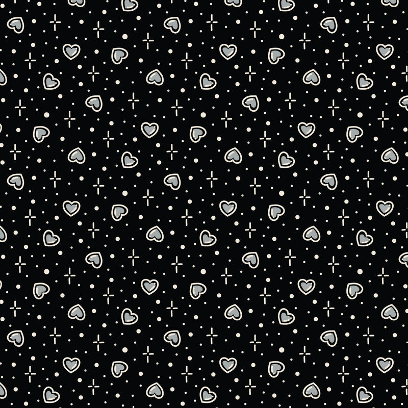 Black Hearts Love Ink 3388 Cotton 44/45 Fabric Per Yard - Choice Fabrics228643