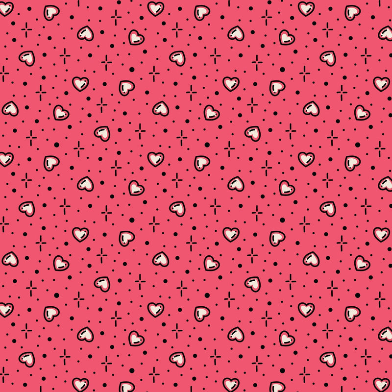Pink Hearts Love Ink 3388 Cotton 44/45 Fabric Per Yard - Choice Fabrics228645