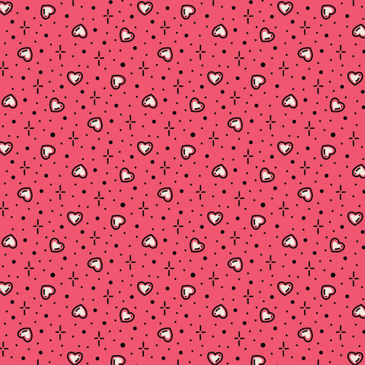 Pink Hearts Love Ink 3388 Cotton 44/45 Fabric Per Yard - Choice Fabrics228645