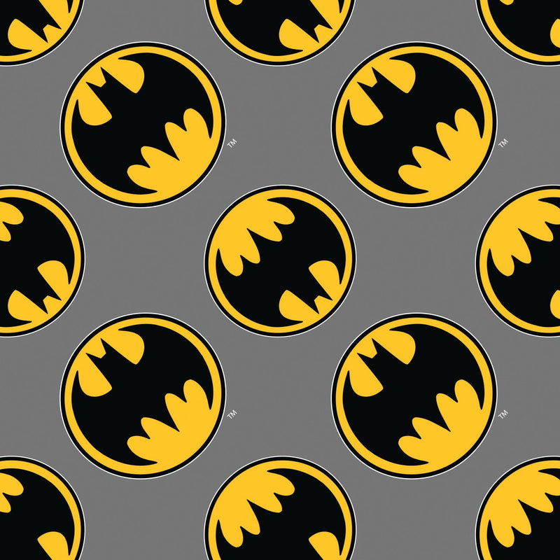 Camelot Licensed Flannels - 23200021BWM - Batman Logo - Directional - Choice Fabrics23200021BWM