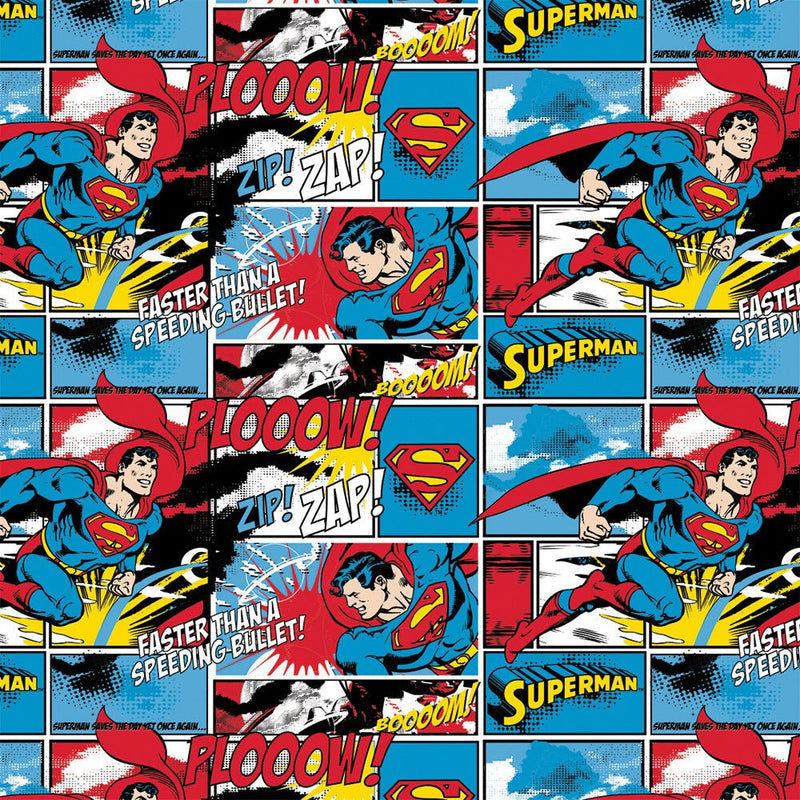 Camelot Licensed Flannels - 23400702B - Superman Stripe - Choice Fabrics23400702B