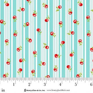 Jubilee Blue Cherry Stripe Cotton 44" / 45" Fabric per yard - Choice Fabrics2394-11