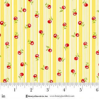 Jubilee Yellow Cherry Stripe Cotton 44" / 45" Fabric per yard - Choice Fabrics2394-44