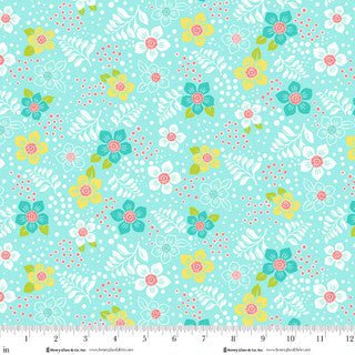 Jubilee Blue Modern Floral Cotton 44" / 45" Fabric per yard - Choice Fabrics2396-11