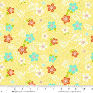 Jubilee Yellow Modern Floral Cotton 44" / 45" Fabric per yard - Choice Fabrics2396-44
