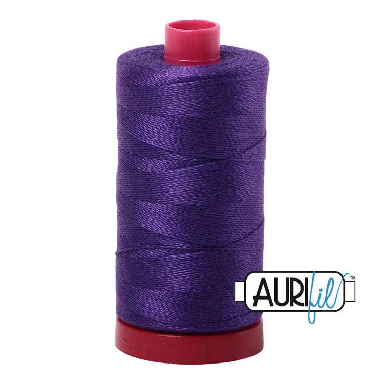 2582 Dark Violet Aurifil Cotton 12 WT Large Spool - Choice FabricsMK12SP-2582