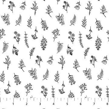 White/Black 28532-10 Nature's Sketchbook Cotton 44"/45" Fabric Per Yard - Choice Fabrics28532-10
