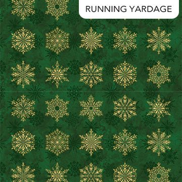 O' Christmas Tree Shimmer Snowflake Blocks Green Multi 44"/45" Cotton Fabric Per Yard - Choice Fabrics28957M-74