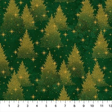 O' Christmas Tree Shimmer Trees Dark Green Multi 44"/45" Cotton Fabric Per Yard - Choice Fabrics28958M-76