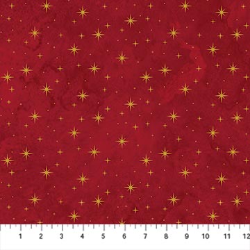 O' Christmas Tree Shimmer Stars Red Multi 44"/45" Cotton Fabric Per Yard - Choice Fabrics28961M-24