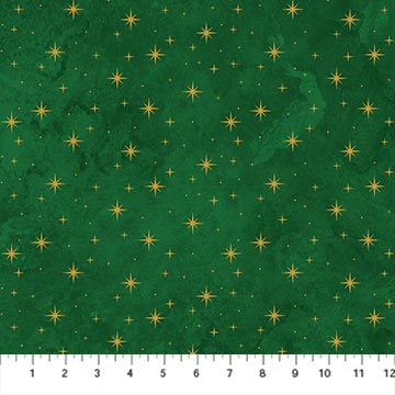 O' Christmas Tree Shimmer Stars Green Multi 44"/45" Cotton Fabric Per Yard - Choice Fabrics28961M-74